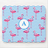 Flamingo Zickzack Pattern Monogram Mousepad (Vorne)