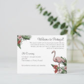 Flamingo Zielhochzeit QR-Code Begleitkarte (Stehend Vorderseite)