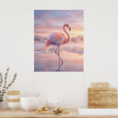 Flamingo Zuckerwatte Poster (Küche)
