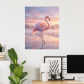 Flamingo Zuckerwatte Poster (Heimbüro)