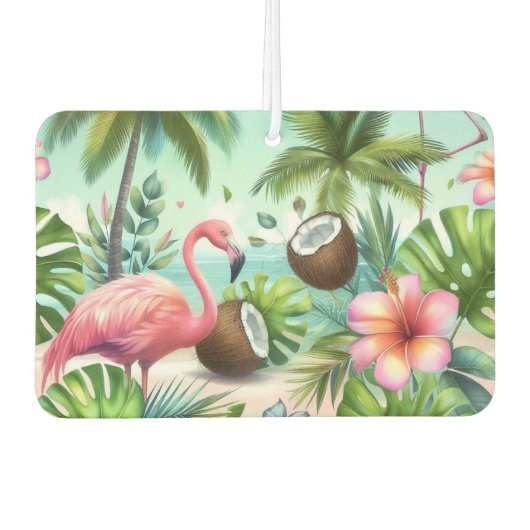 Flamingo Zuflucht Autolufterfrischer (Vorderseite)