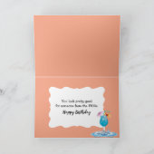 Flamingo zum Geburtstag Entspannen auf einer Poolm Karte (Innenseite)