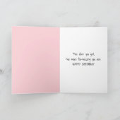 Flamingo zum Geburtstag in einem rosa Tutu Karte (Innenseite)