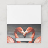Flamingo zum Valentinstag Platzkarte (Außenseite Aufgefaltet)