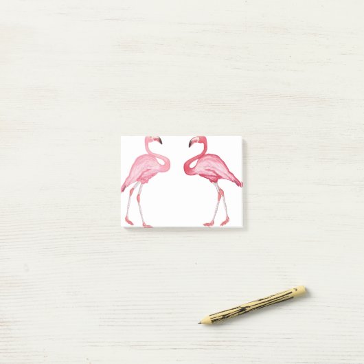 Flamingo zwei post-it klebezettel (Auf Schreibtisch)