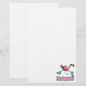 Flamingocize Joggen Flamingo Cartoon Briefpapier (Vorne/Hinten)