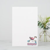 Flamingocize Joggen Flamingo Cartoon Briefpapier (Stehend Vorderseite)
