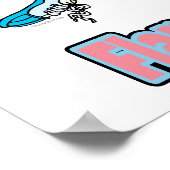 Flamingocize Joggen Flamingo Cartoon Poster (Ecke)