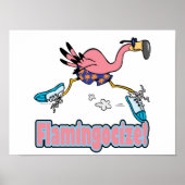 Flamingocize Joggen Flamingo Cartoon Poster (Vorne)