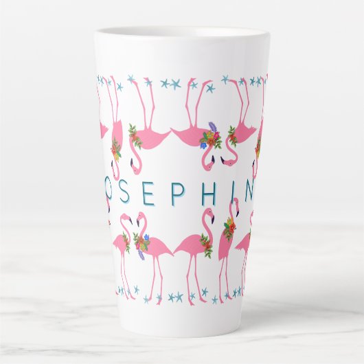 Flamingoes Ansammlung Tall Milchtasse (Vorderseite)