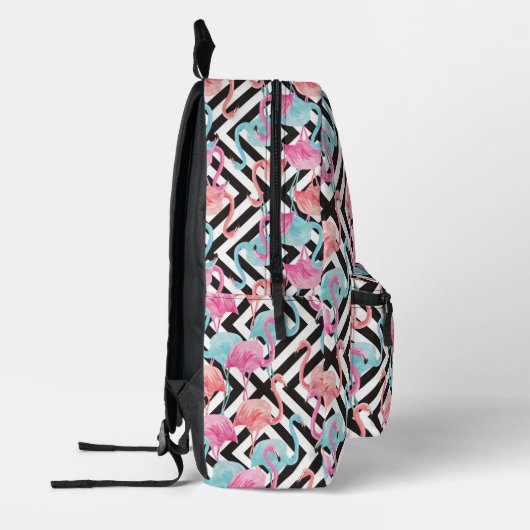 Flamingoes on Bold Design Pattern Bedruckter Rucksack (Links)