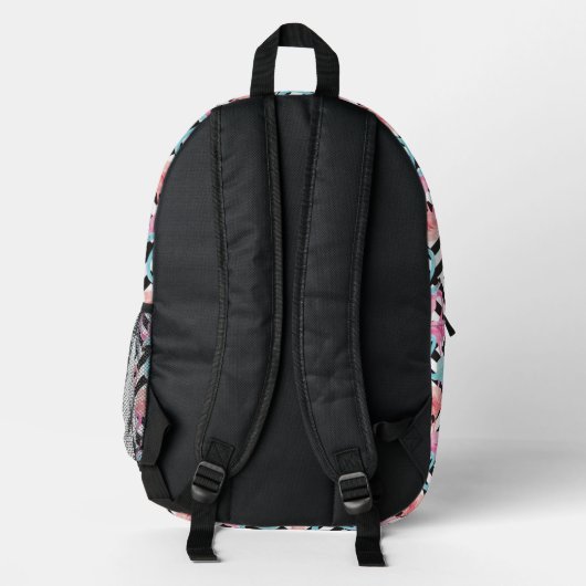 Flamingoes on Bold Design Pattern Bedruckter Rucksack (Rückseite)