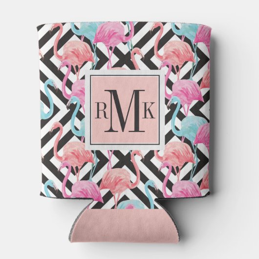 Flamingoes on Bold Design Pattern Dosenkühler (Rückseite)