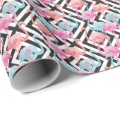 Flamingoes on Bold Design Pattern Geschenkpapier (Rolleneckpunkt)