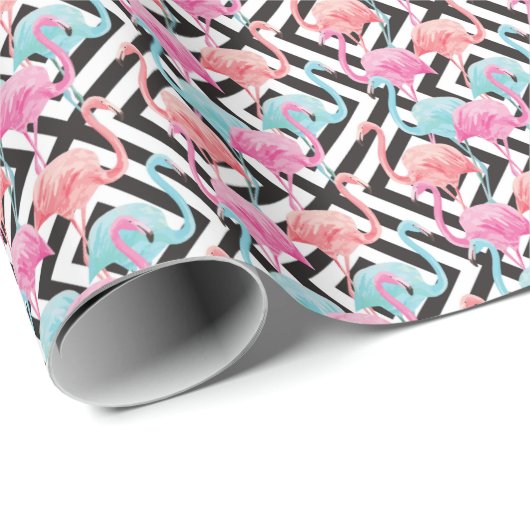 Flamingoes on Bold Design Pattern Geschenkpapier (Rolleneckpunkt)