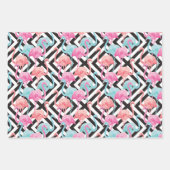 Flamingoes on Bold Design Pattern Geschenkpapier Set (Vorderseite 3)
