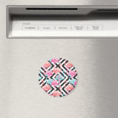 Flamingoes on Bold Design Pattern Magnet (In Situ (Geschirrspüler))