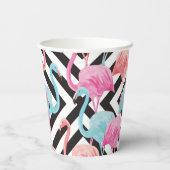 Flamingoes on Bold Design Pattern Pappbecher (Rückseite)