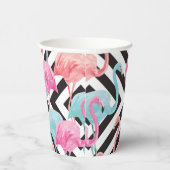 Flamingoes on Bold Design Pattern Pappbecher (Rechts)