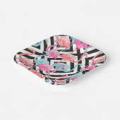Flamingoes on Bold Design Pattern Pappteller (Gewinkelt)