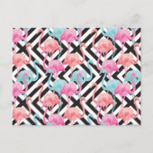 Flamingoes on Bold Design Pattern Postkarte (Vorderseite)
