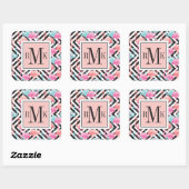 Flamingoes on Bold Design Pattern Quadratischer Aufkleber (Blatt)