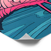 Flamingoes Print Poster (Ecke)