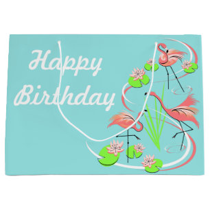 Flamingofandango-Trio-alles Gute zum Geburtstag Große Geschenktüte