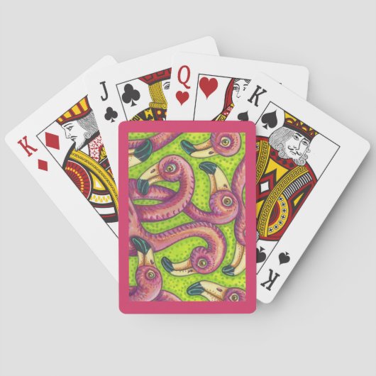 FlamingoFling bunte rosa SPIELKARTEN (Rückseite)