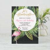 Flamingogeburtstagseinladungen, ließen uns einladung (Stehend Vorderseite)