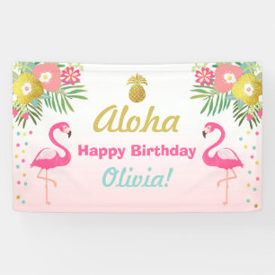 Flamingogeburtstagsfahne tropische Luau Ananas Banner