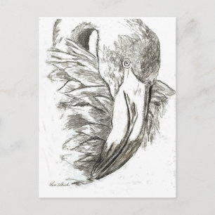 Flamingomuster Postkarte