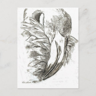 Flamingomuster Postkarte