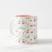 Flamingomuster Zweifarbige Tasse (Vorderseite Links)
