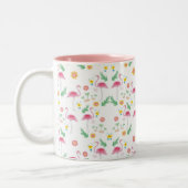 Flamingomuster Zweifarbige Tasse (Links)