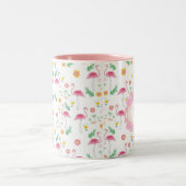 Flamingomuster Zweifarbige Tasse (Mittel)