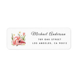 Flamingoo Baby Shower Return Address Label