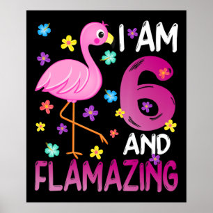 Flamingoo I Am 6. Phantastisch 6. Geburtstag Poster
