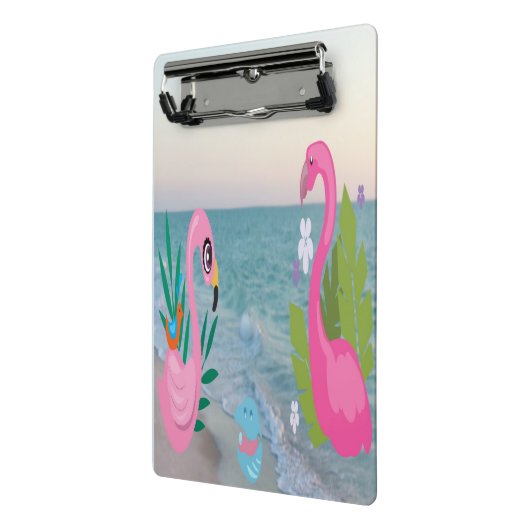 Flamingos am Meer Mini Klemmbrett (Gewinkelt2)