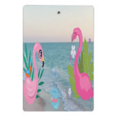 Flamingos am Meer Mini Klemmbrett (Rückseite)