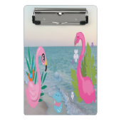 Flamingos am Meer Mini Klemmbrett (Vorderseite)
