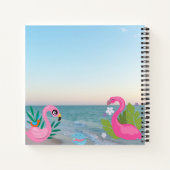 Flamingos am Meer Notizblock (Rückseite)