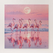 Flamingos am rosa Strand Puzzle (Vertikal)