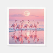 Flamingos am rosa Strand Serviette (Vorderseite)