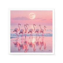 Flamingos am rosa Strand