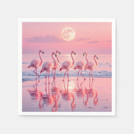 Flamingos am rosa Strand Serviette