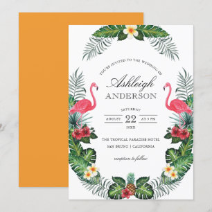 Flamingos & Ananas Tropisches Brautparty Einladung