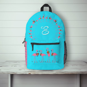 Flamingos Aqua Schüler Name Anfangsbuchstabe Rucks Bedruckter Rucksack