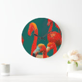 FLAMINGOS ART WALL CLOCK GROßE WANDUHR (Zuhause)