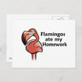 Flamingos aß meine Hausaufgaben Postkarte (Vorne/Hinten)